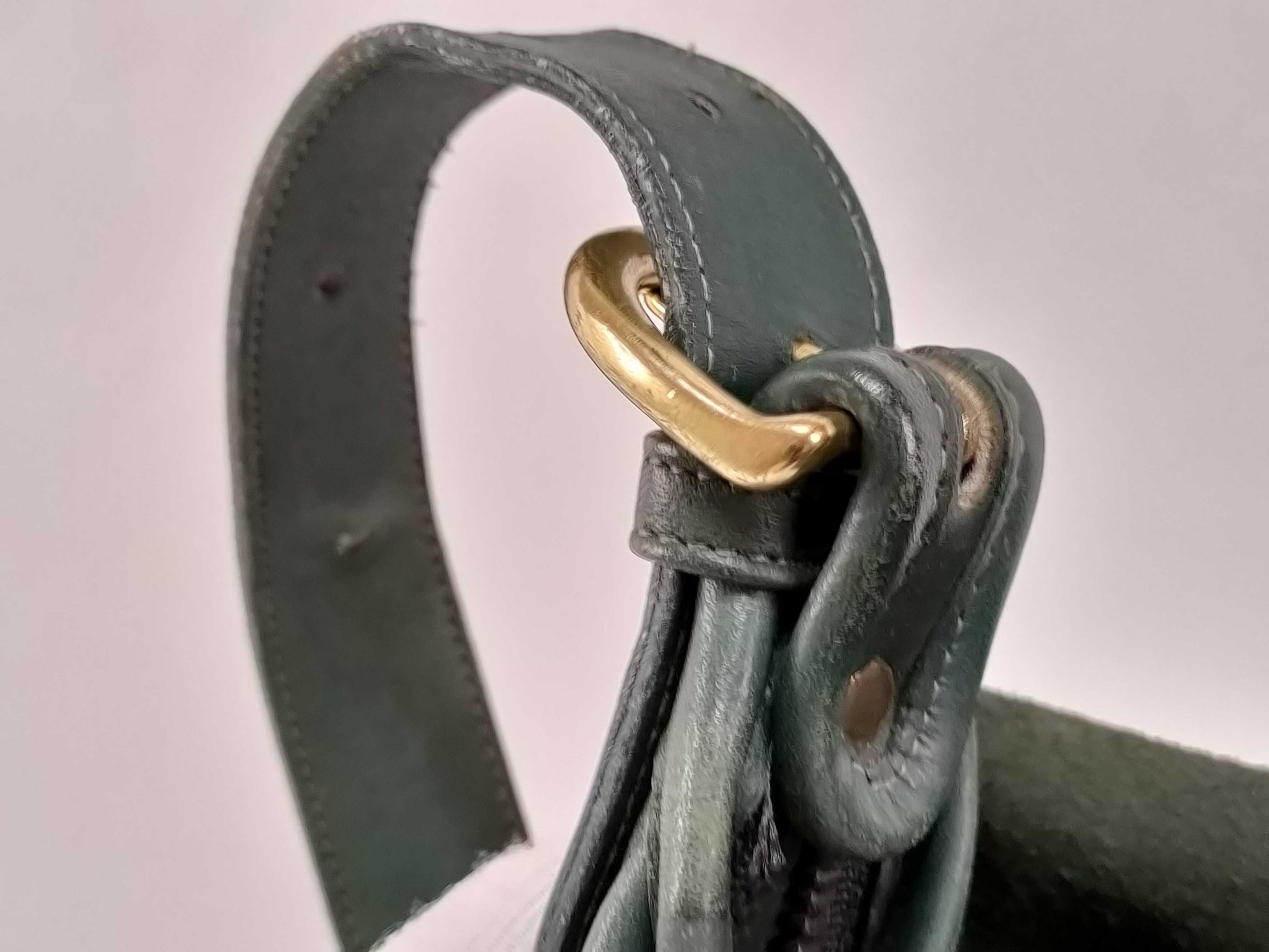 COACH Old Coach Leather Shoulder Bag Green Shoulder Bag