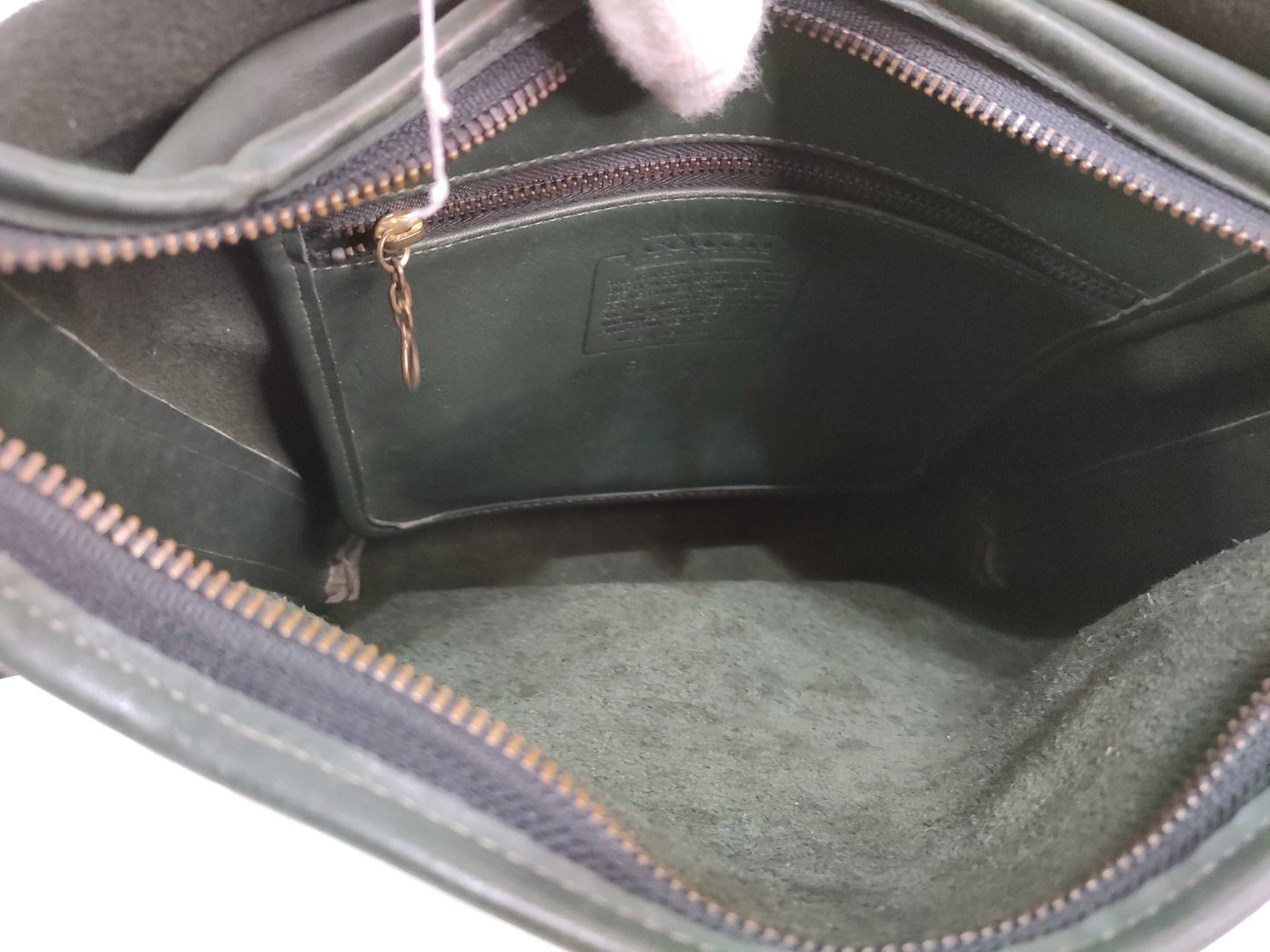 COACH Old Coach Leather Shoulder Bag Green Shoulder Bag