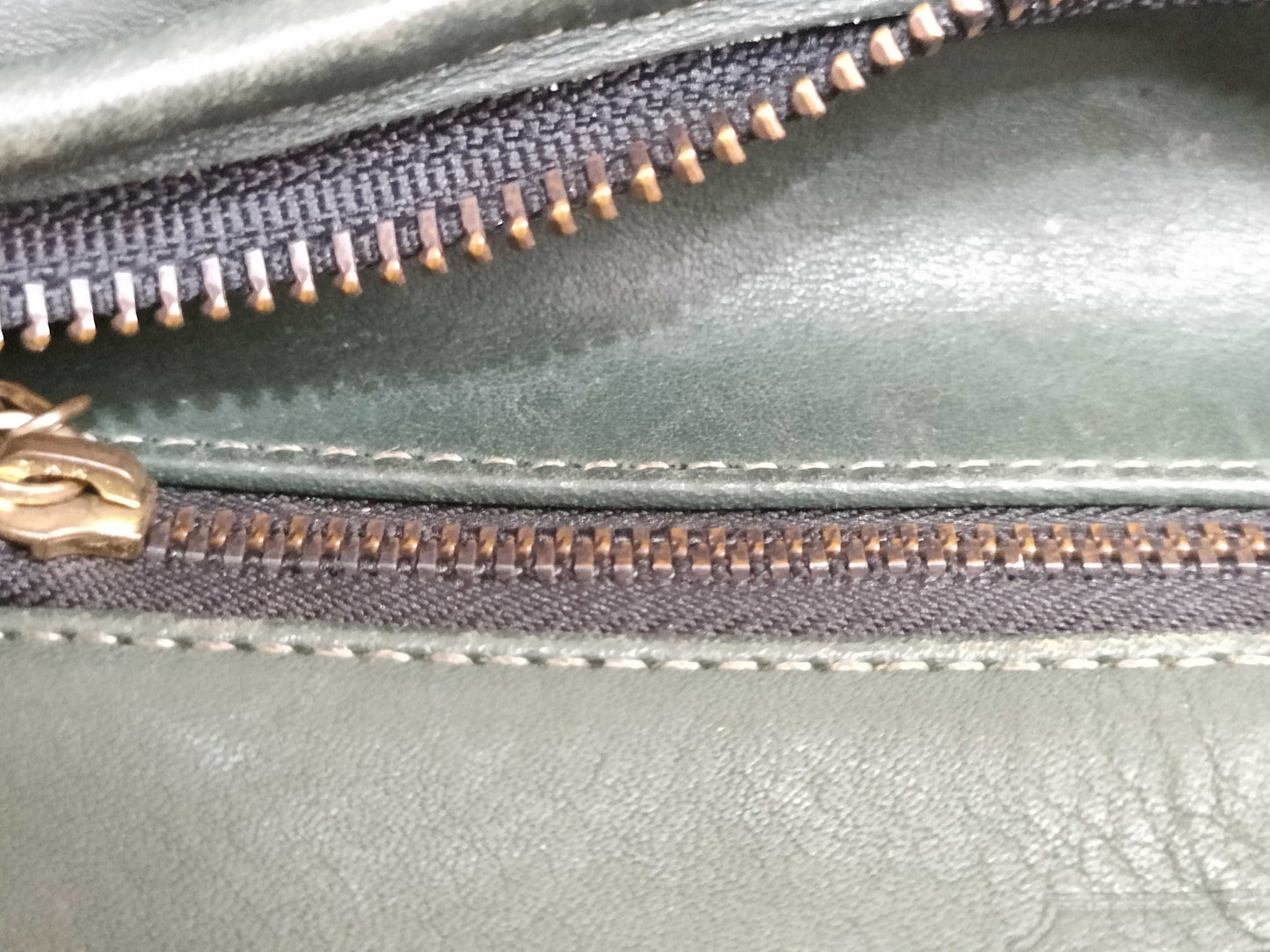 COACH Old Coach Leather Shoulder Bag Green Shoulder Bag