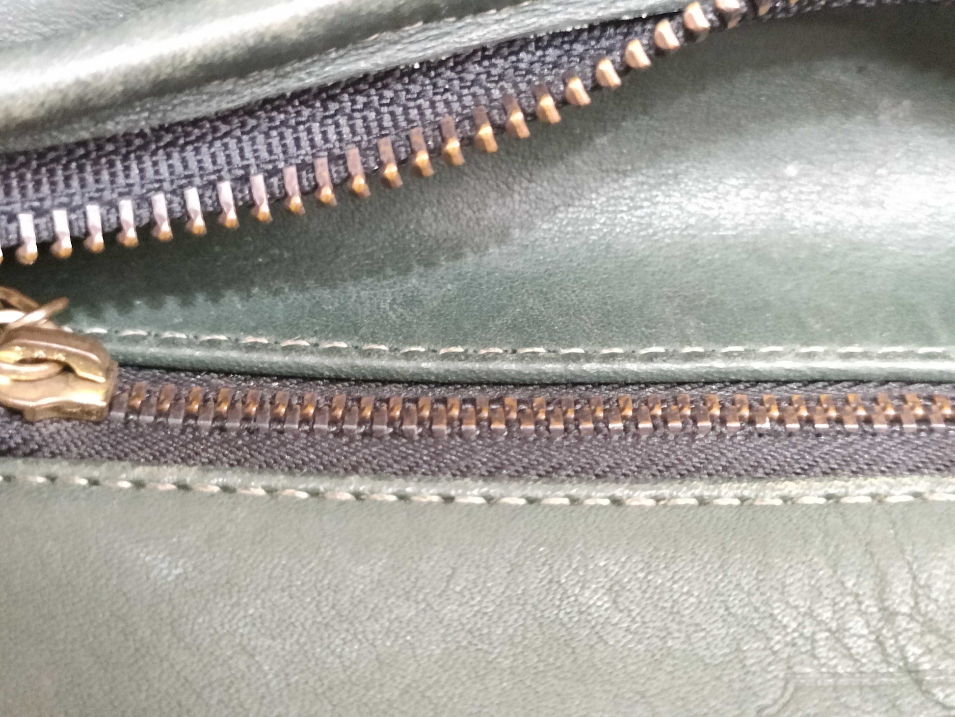 COACH Old Coach Leather Shoulder Bag Green Shoulder Bag