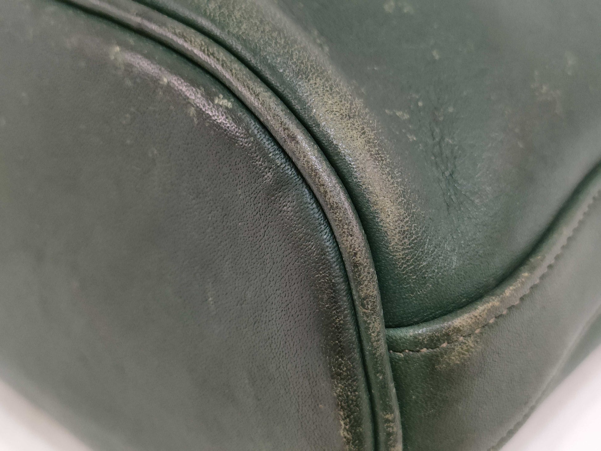 COACH Old Coach Leather Shoulder Bag Green Shoulder Bag