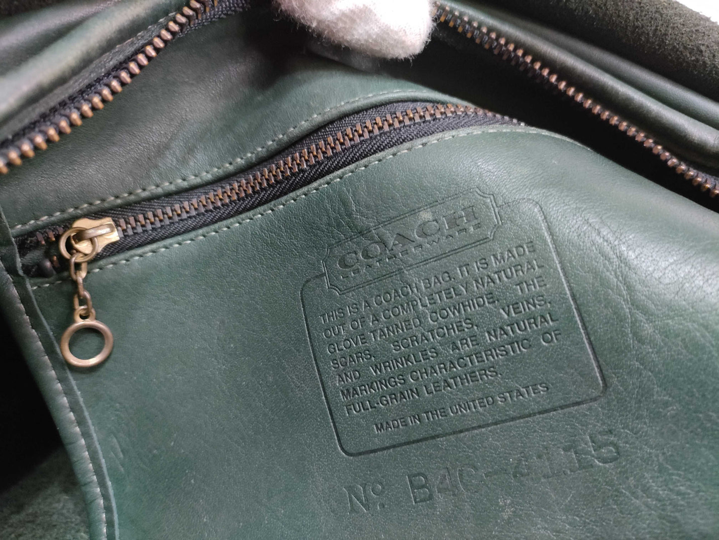 COACH Old Coach Leather Shoulder Bag Green Shoulder Bag