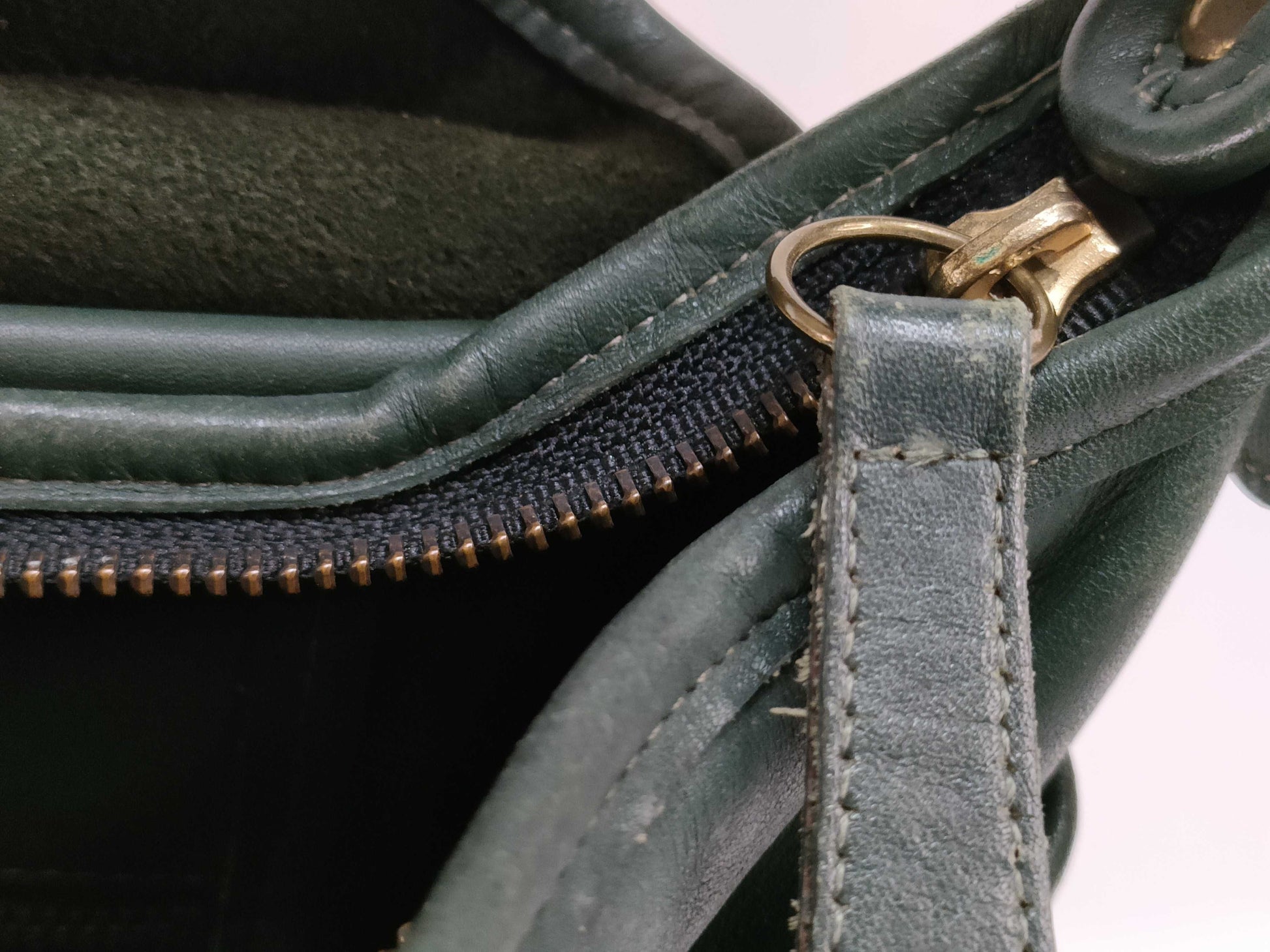 COACH Old Coach Leather Shoulder Bag Green Shoulder Bag