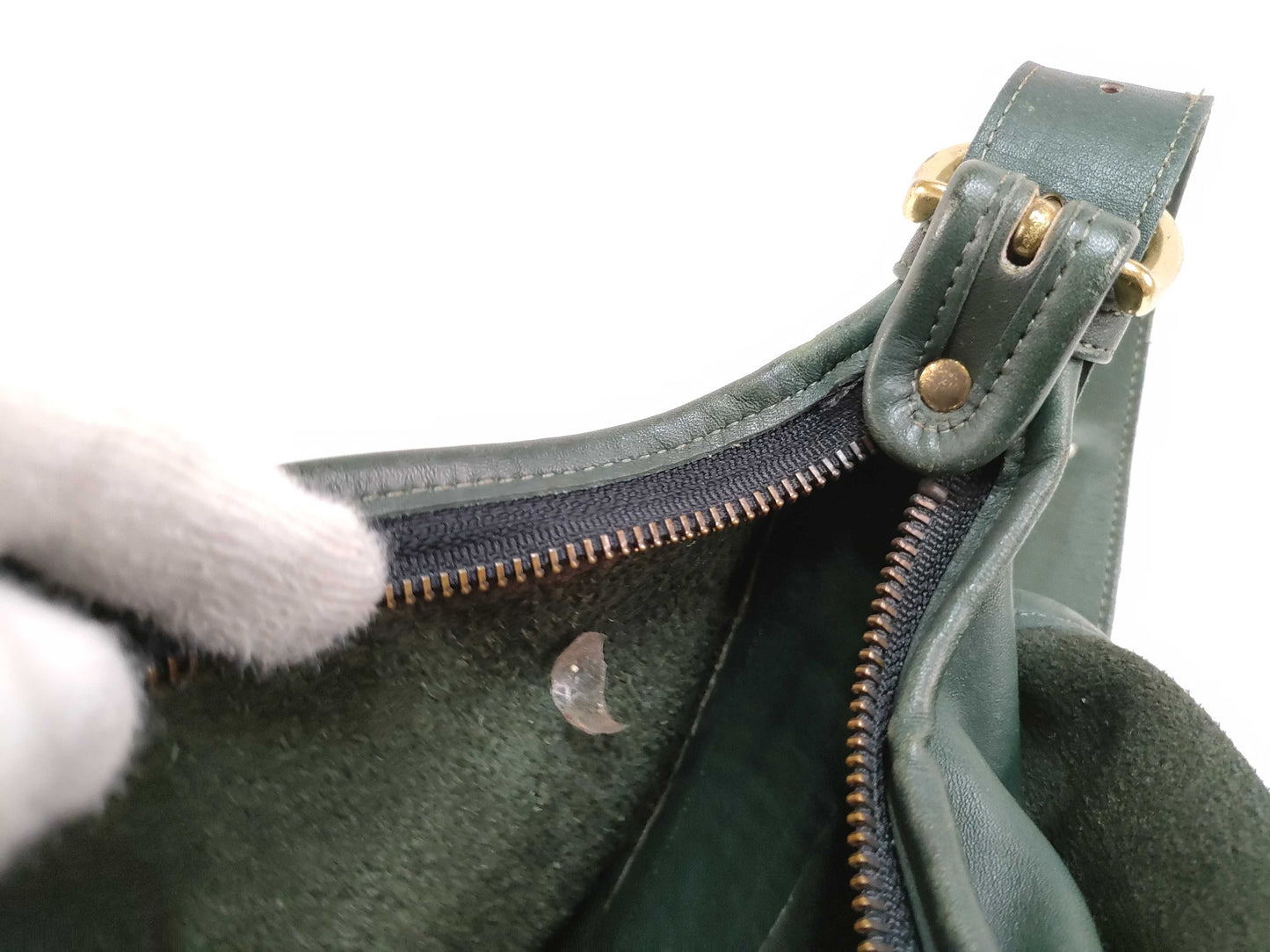 COACH Old Coach Leather Shoulder Bag Green Shoulder Bag