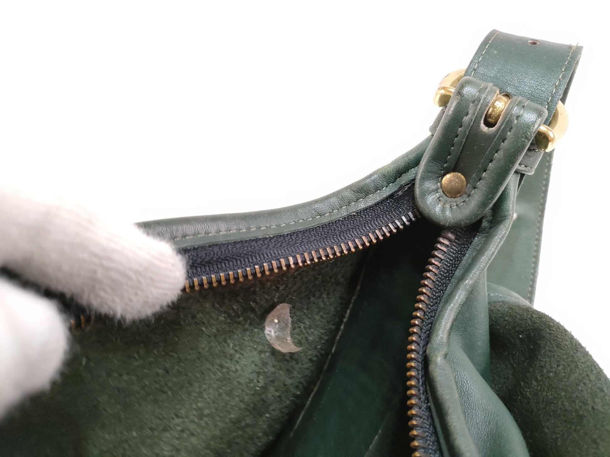 COACH Old Coach Leather Shoulder Bag Green Shoulder Bag