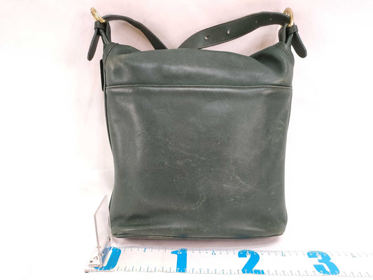 COACH Old Coach Leather Shoulder Bag Green Shoulder Bag