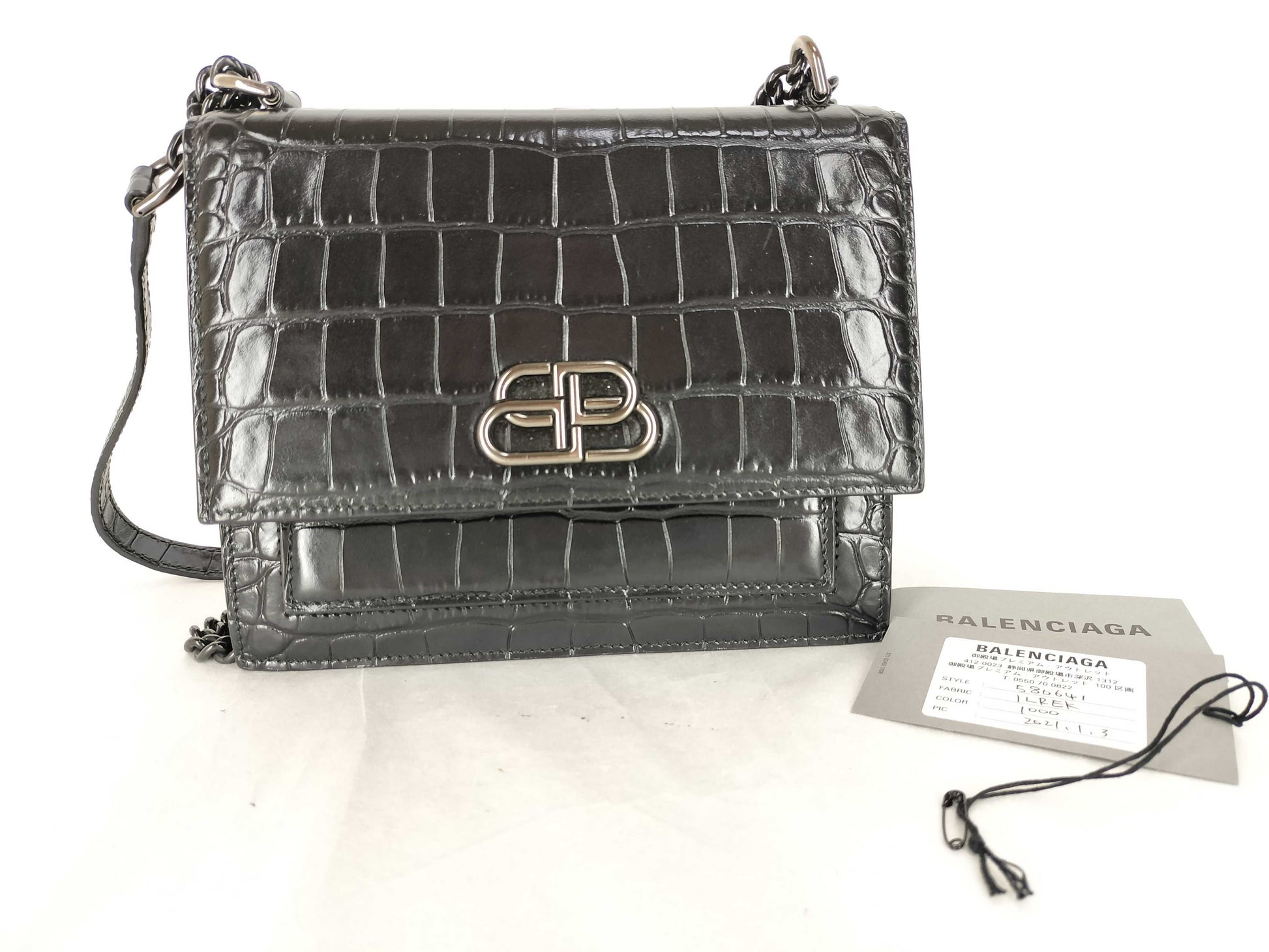 BALENCIAGA BALENCIAGA Satchel Crocodile Embossed Chain Shoulder Bag Shoulder Bag