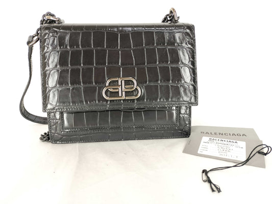 BALENCIAGA BALENCIAGA Satchel Crocodile Embossed Chain Shoulder Bag Shoulder Bag
