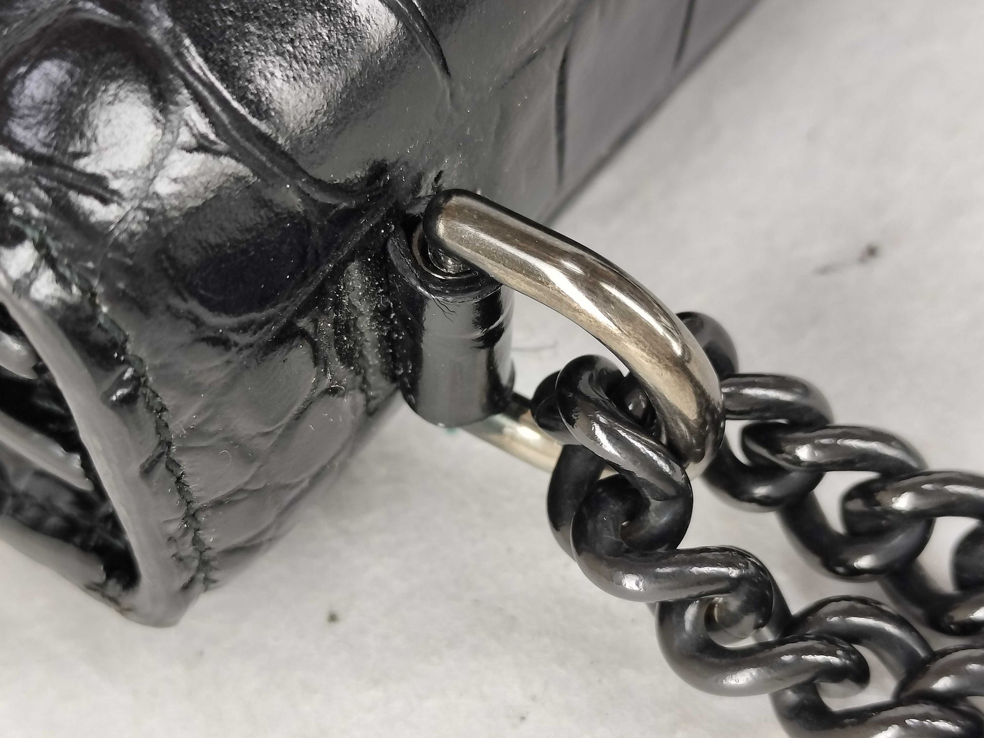 BALENCIAGA BALENCIAGA Satchel Crocodile Embossed Chain Shoulder Bag Shoulder Bag