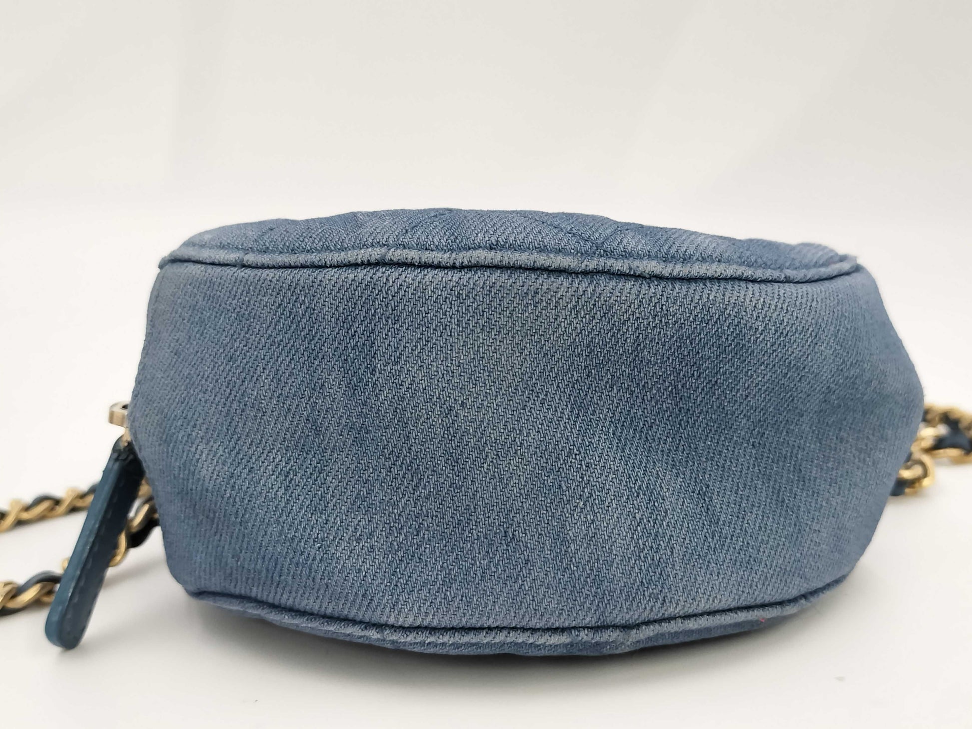 CHANEL Denim Mini Round Shoulder Bag