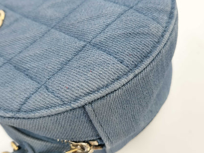 CHANEL Denim Mini Round Shoulder Bag