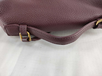 PH-Loro Piana Cowskin Leather Extra Pocket Backpack Burgundy 23cm Backpack