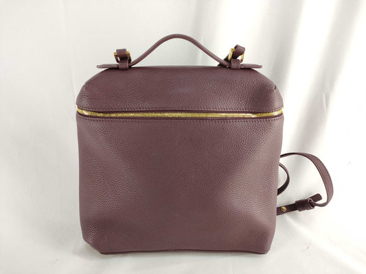 PH-Loro Piana Cowskin Leather Extra Pocket Backpack Burgundy 23cm Backpack