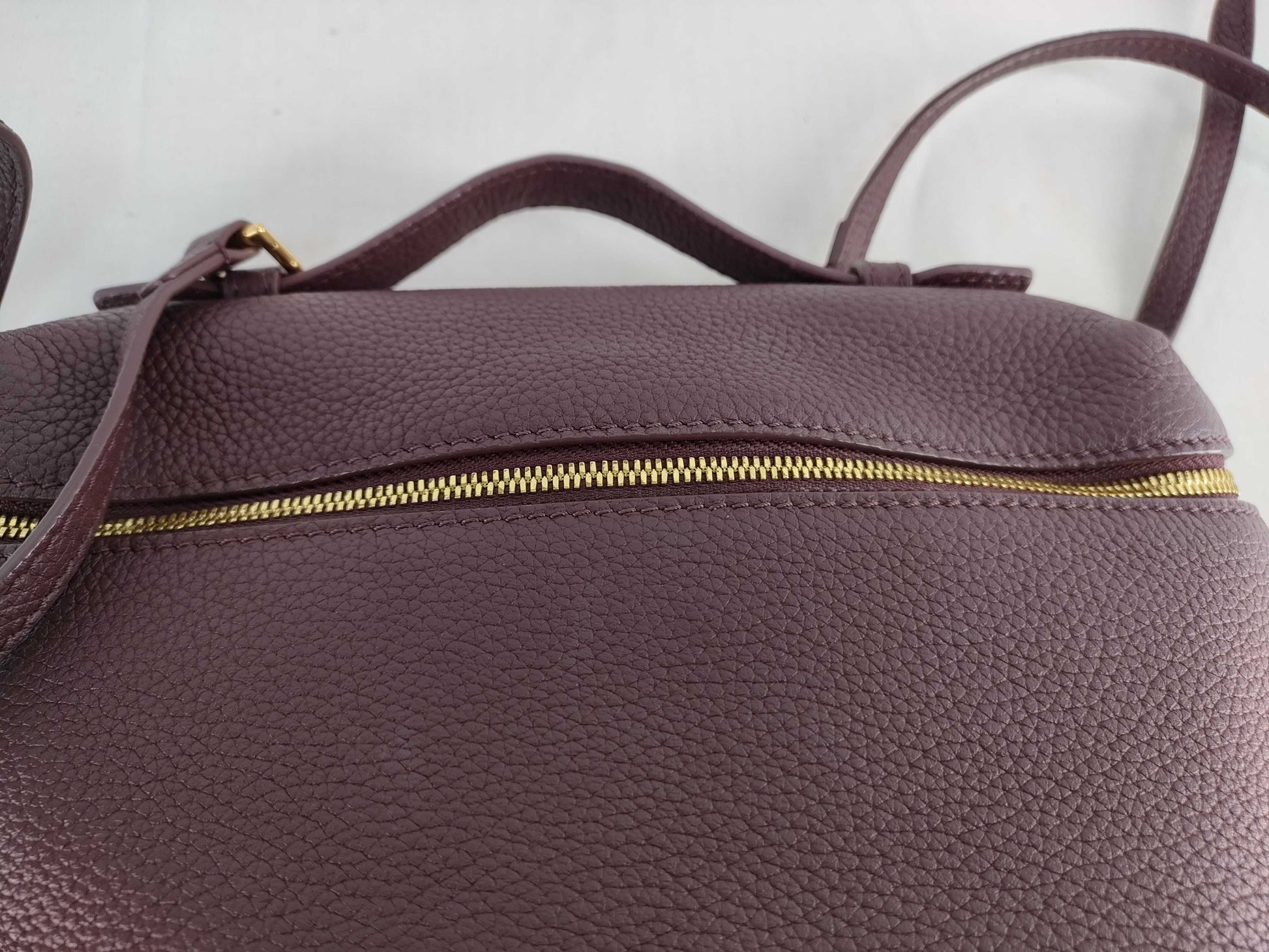PH-Loro Piana Cowskin Leather Extra Pocket Backpack Burgundy 23cm Backpack