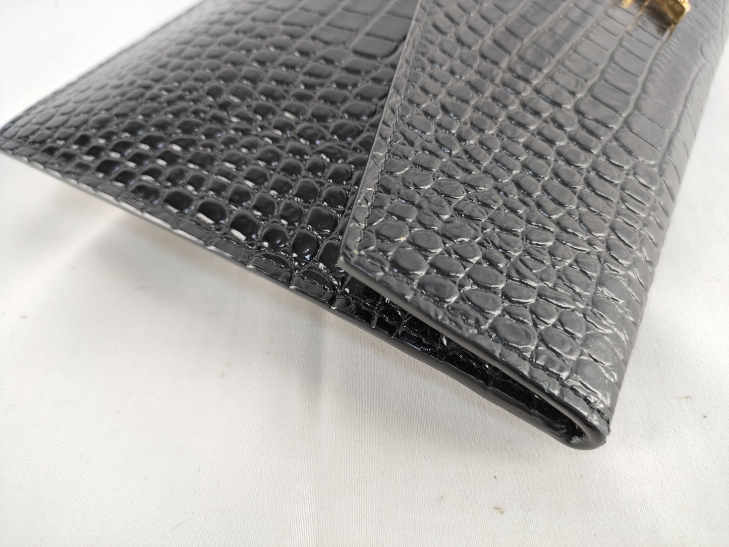 SAINT LAURENT FR－SAINT LAURENT CLUTCH MOC CROC YSL LOGO Clutch Bag