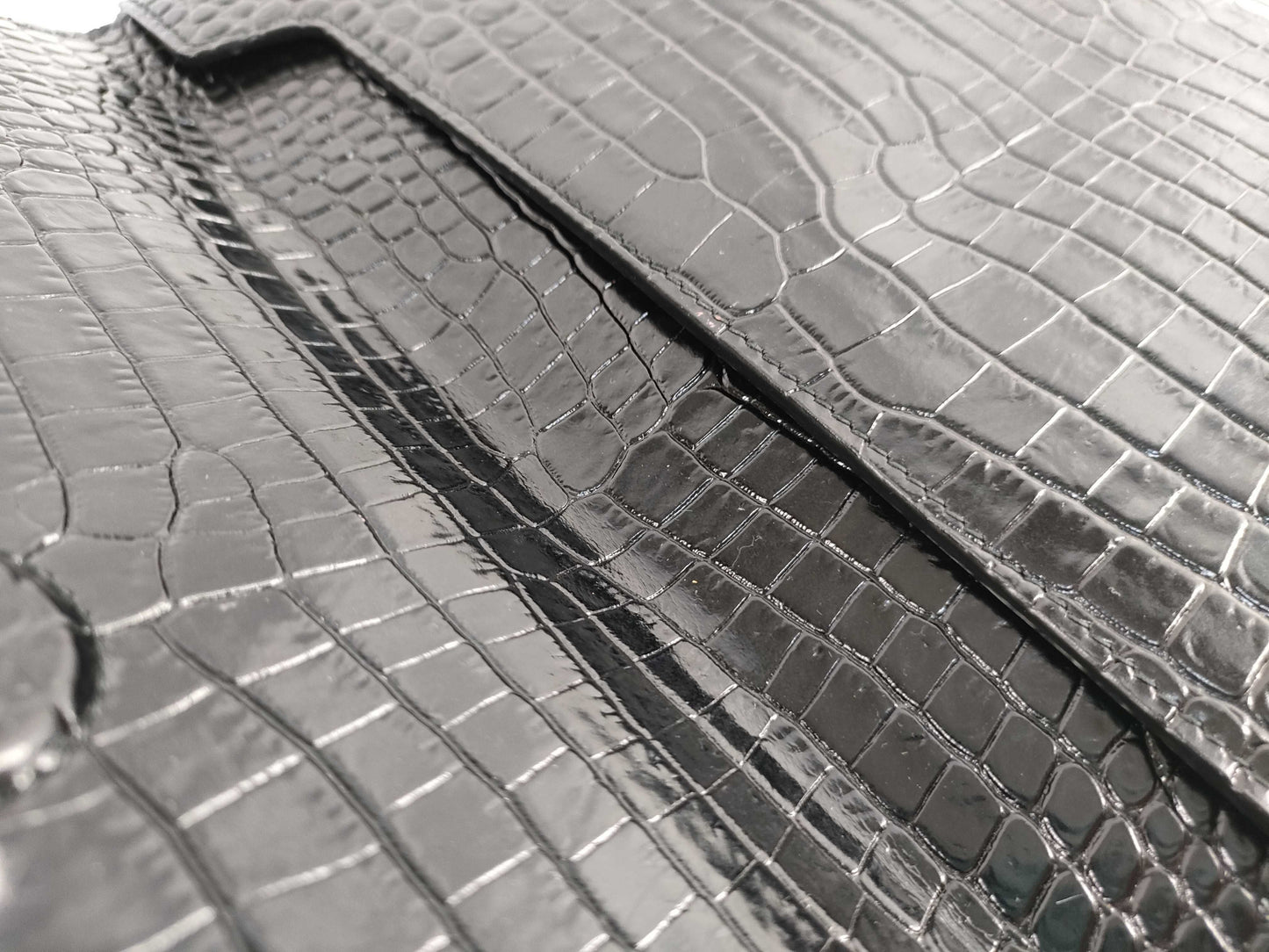 SAINT LAURENT FR－SAINT LAURENT CLUTCH MOC CROC YSL LOGO Clutch Bag