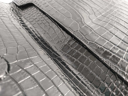 SAINT LAURENT FR－SAINT LAURENT CLUTCH MOC CROC YSL LOGO Clutch Bag