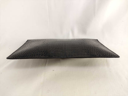 SAINT LAURENT FR－SAINT LAURENT CLUTCH MOC CROC YSL LOGO Clutch Bag