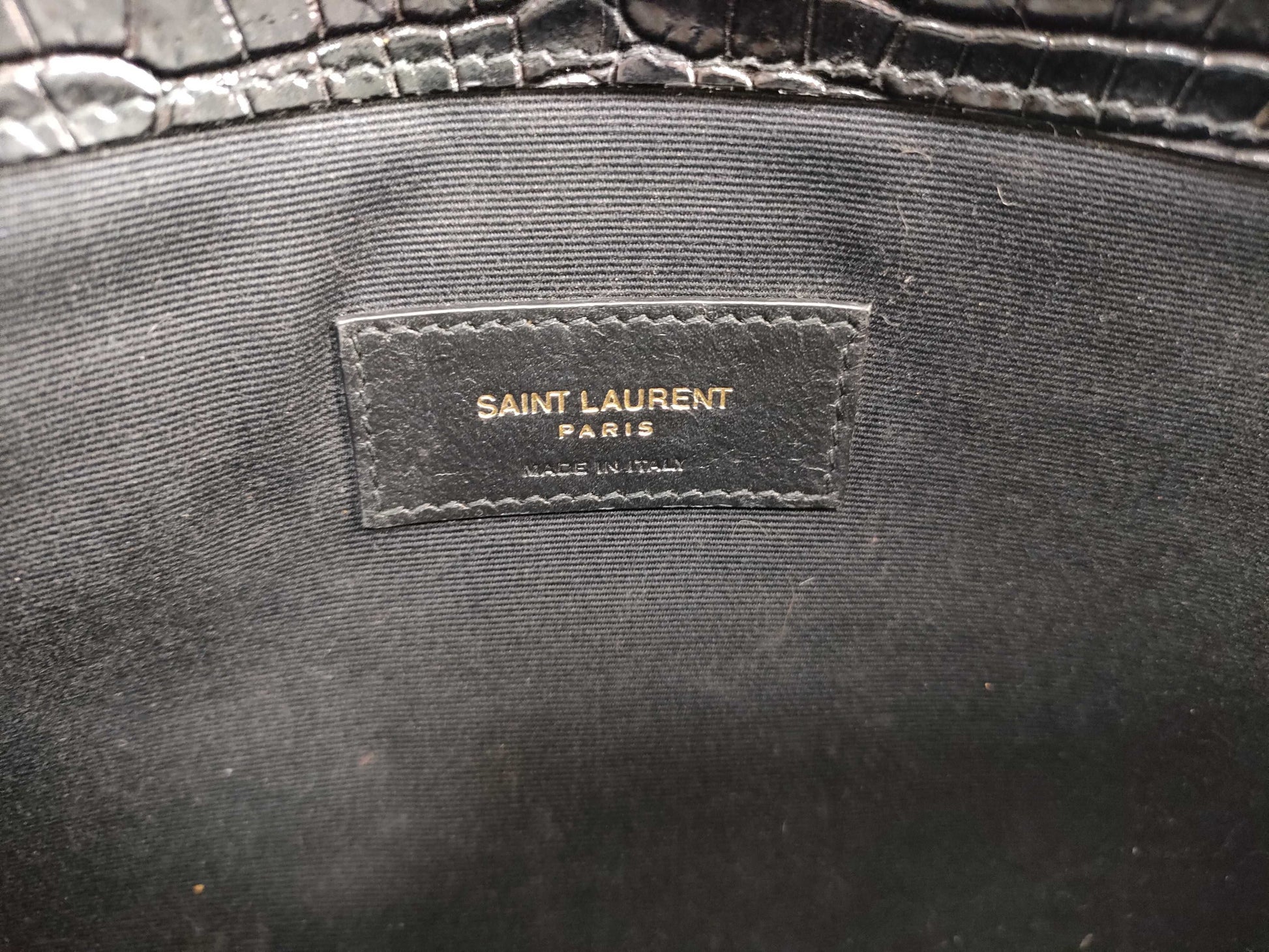 SAINT LAURENT FR－SAINT LAURENT CLUTCH MOC CROC YSL LOGO Clutch Bag