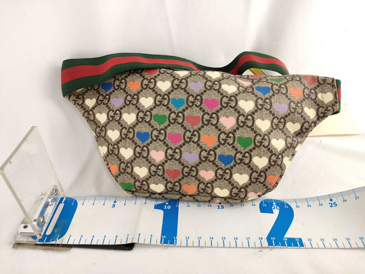 GUCCI QT - Gucci GG Supreme Monogram Hearts Belt Bag Beige Ebony Multicolor Freesia Waist Bag