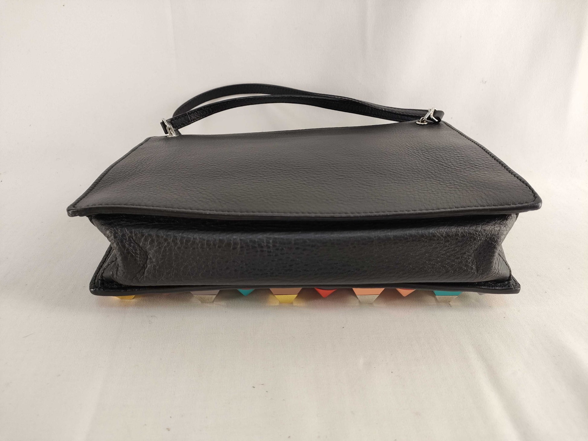 FENDI PH - Fendi Vitello dolce Studded Mini 2-Journey Leather Crossbody Bag Shoulder Bag