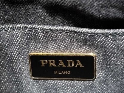 PRADA Prada Canapa Denim 2-Way Handbag 1BG439 Handbag