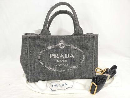 PRADA Prada Canapa Denim 2-Way Handbag 1BG439 Handbag