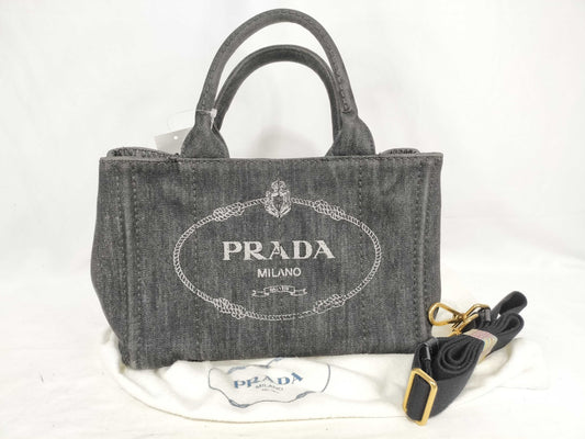 PRADA Prada Canapa Denim 2-Way Handbag 1BG439 Handbag