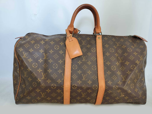 LOUIS VUITTON M41414 Monogram Louis Vuitton Monogram Keepall Bandouliere 55 M41414 831 Brown Boston Bag