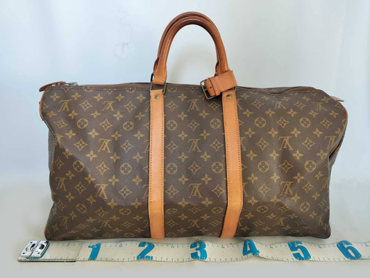 LOUIS VUITTON M41414 Monogram Louis Vuitton Monogram Keepall Bandouliere 55 M41414 831 Brown Boston Bag