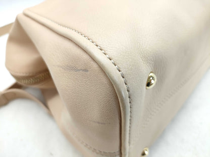 FENDI Chameleon Leather 2-Way Handbag, Beige x Brown, 8BL114
