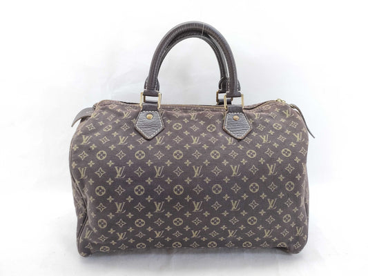 LOUIS VUITTON Monogram Mini ID - Louis Vuitton Monogram Mini Lin Speedy 30 Boston Bag M95224