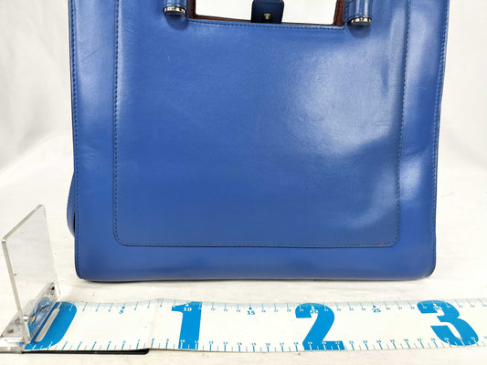 BVLGARI QT - Bvlgari Blue Leather Medium Serpenti Tote Handbag