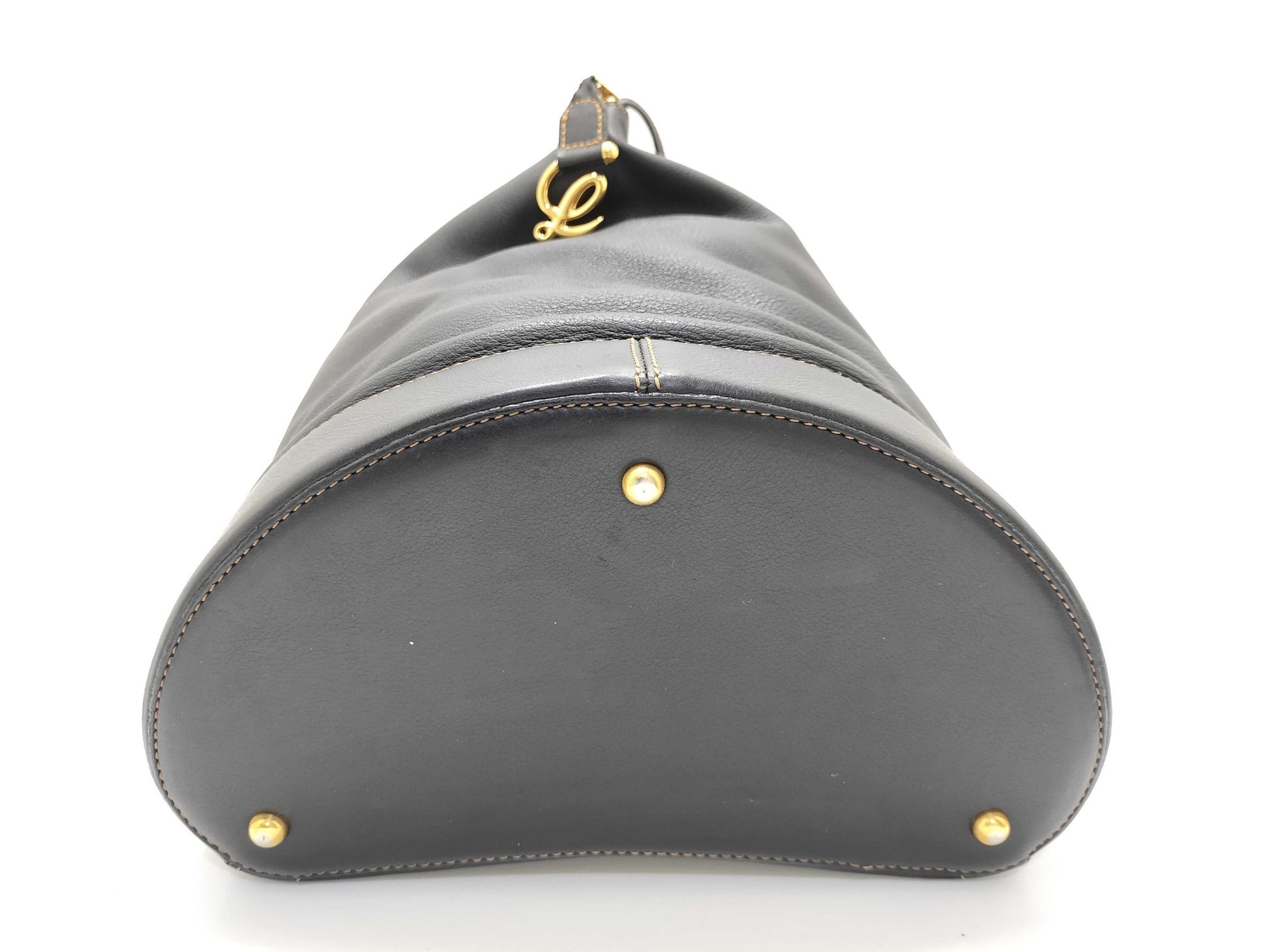 LOEWE Anton Sling Bag in Black Leather, Men's Body Bag/Shoulder Bag