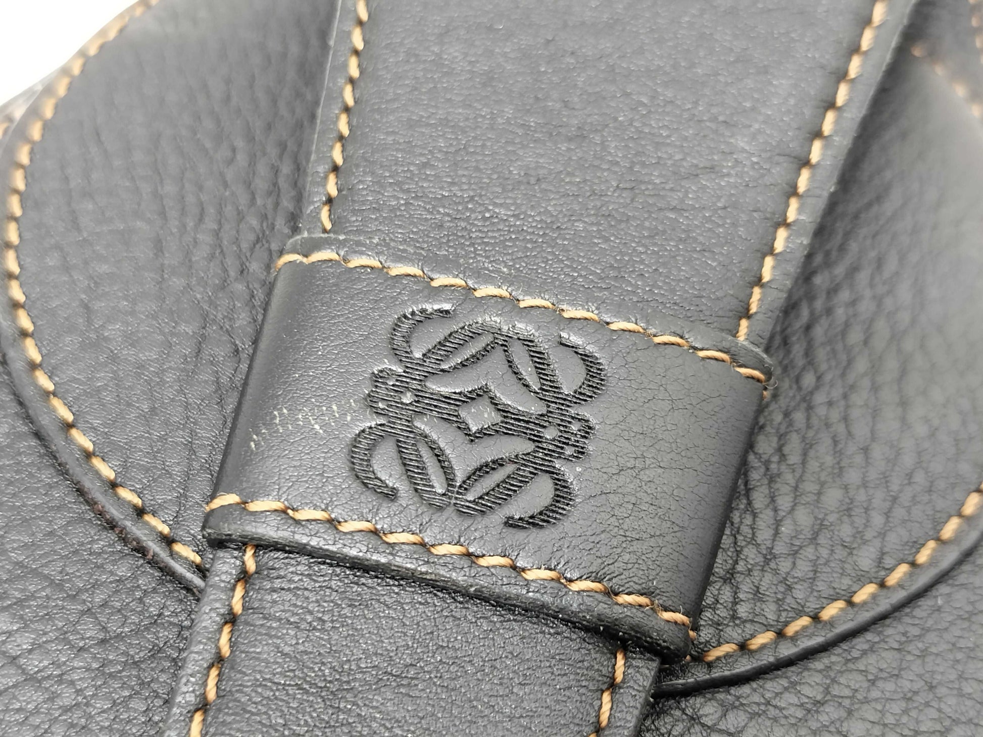 LOEWE Anton Sling Bag in Black Leather, Men's Body Bag/Shoulder Bag