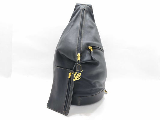 LOEWE Anton Sling Bag in Black Leather, Men's Body Bag/Shoulder Bag