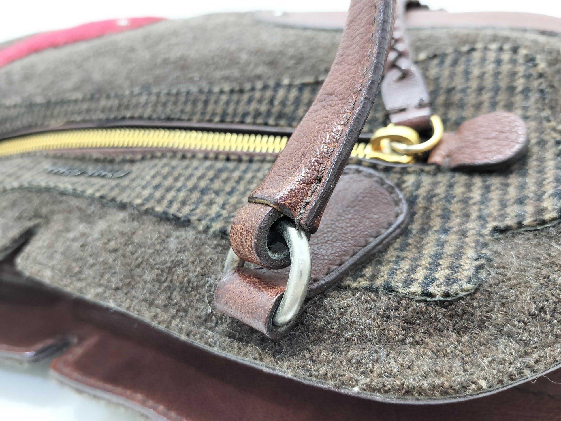 Miu Miu Miu Miu Flower Motif Handbag Wool Leather Handbag