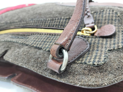 Miu Miu Miu Miu Flower Motif Handbag Wool Leather Handbag