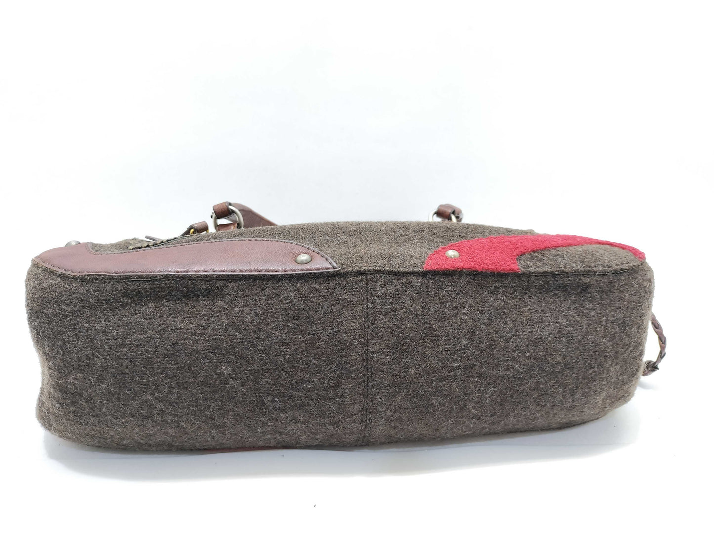 Miu Miu Miu Miu Flower Motif Handbag Wool Leather Handbag