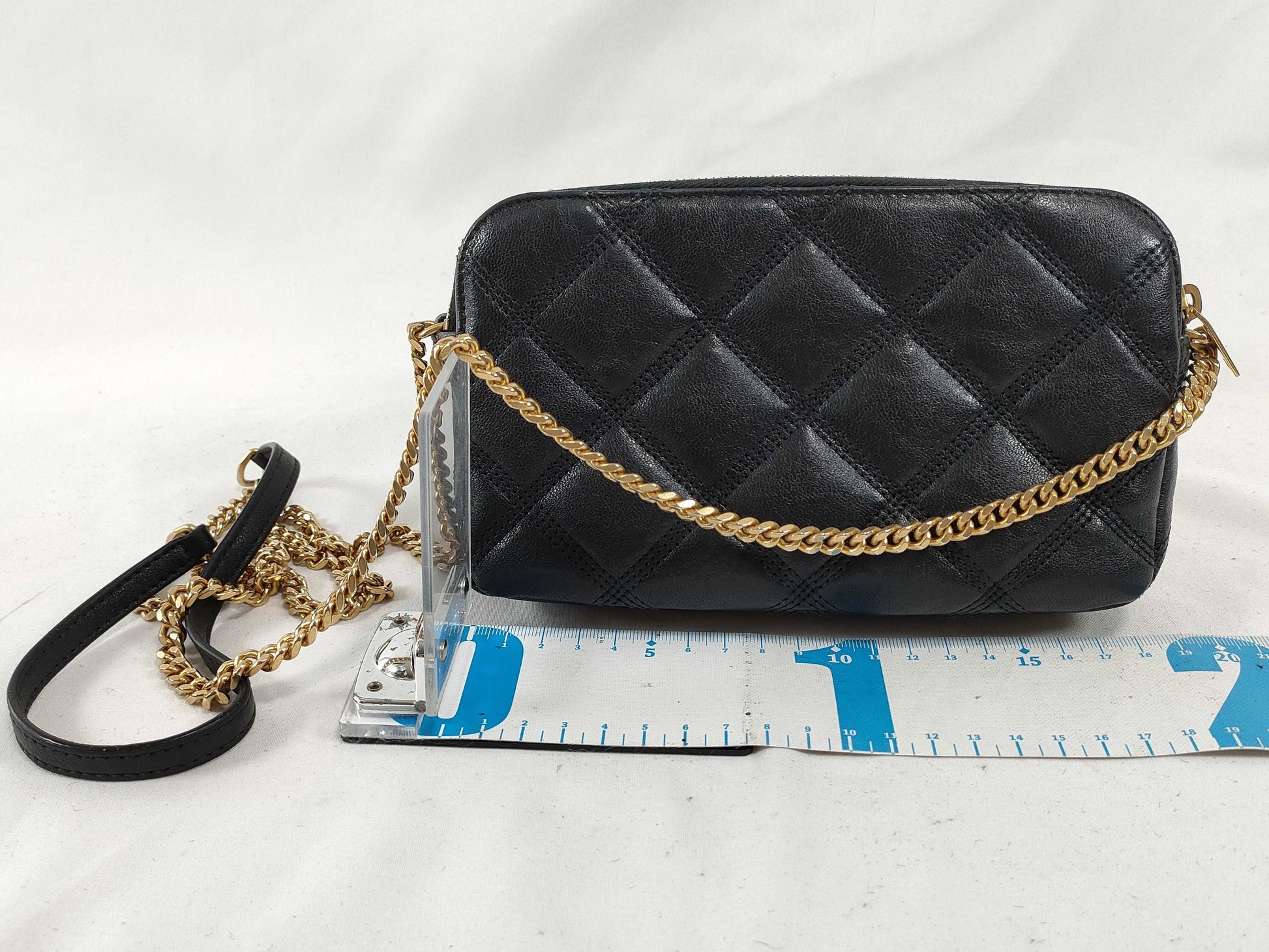 SAINT LAURENT Becky Quilted Leather Chain Shoulder Bag, Black, 608941