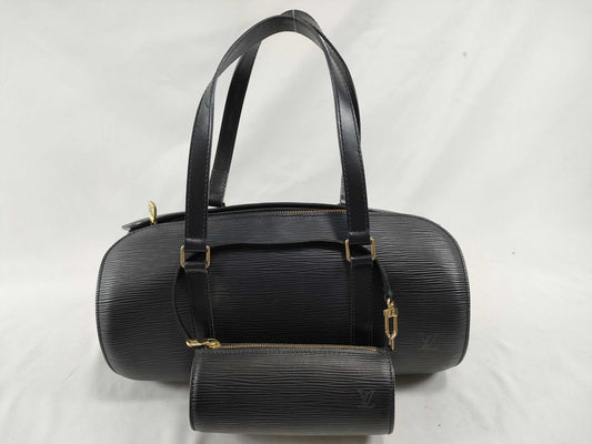 LOUIS VUITTON M 52222 Epi Leather Handbag in Black with Pouch, M52222