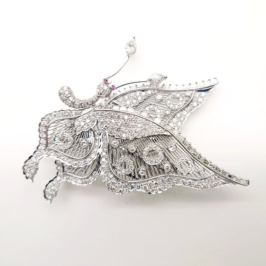 D5.00ct K18WG 26.1g Brooch 