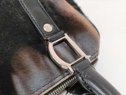 Dior Harako Animal Fur D-Metal Handbag