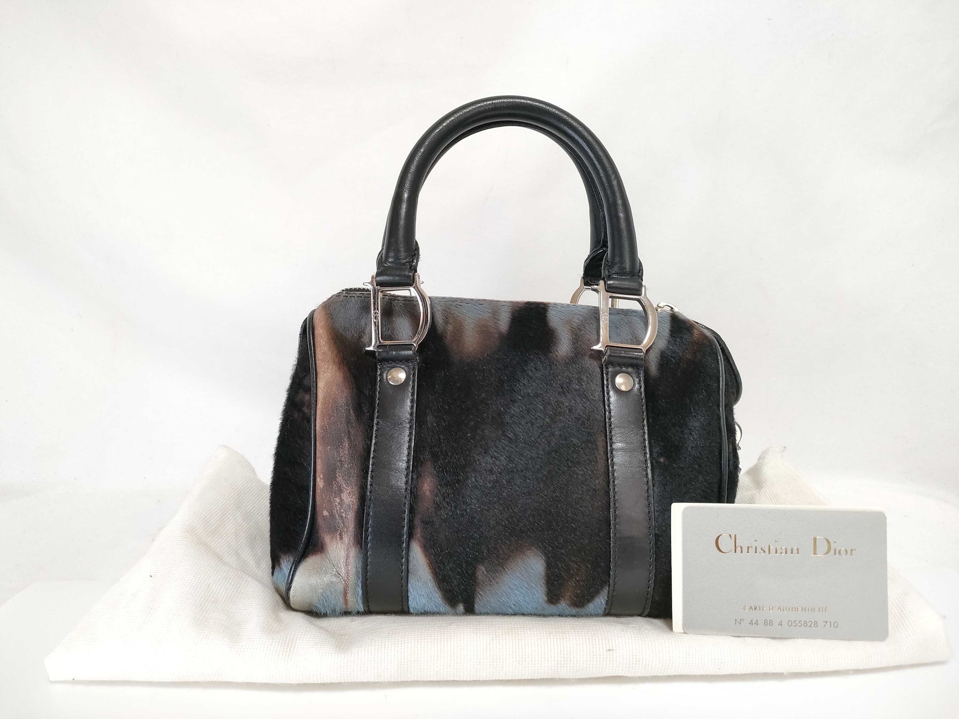 Dior Harako Animal Fur D-Metal Handbag