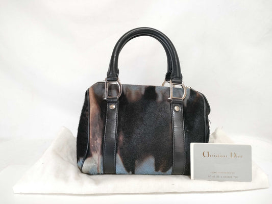 Dior Harako Animal Fur D-Metal Handbag