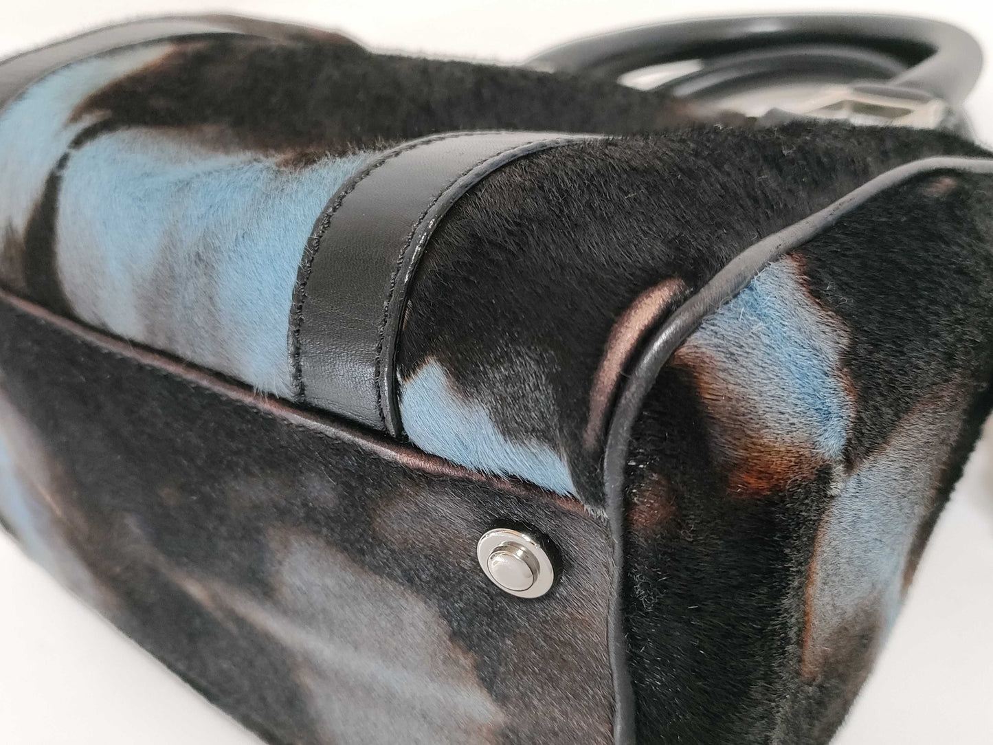Dior Harako Animal Fur D-Metal Handbag
