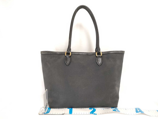 PRADA Triangle Logo Canvas Tote Bag