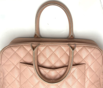CHANEL Caviar Skin Boston Bag with Coco Mark Pink