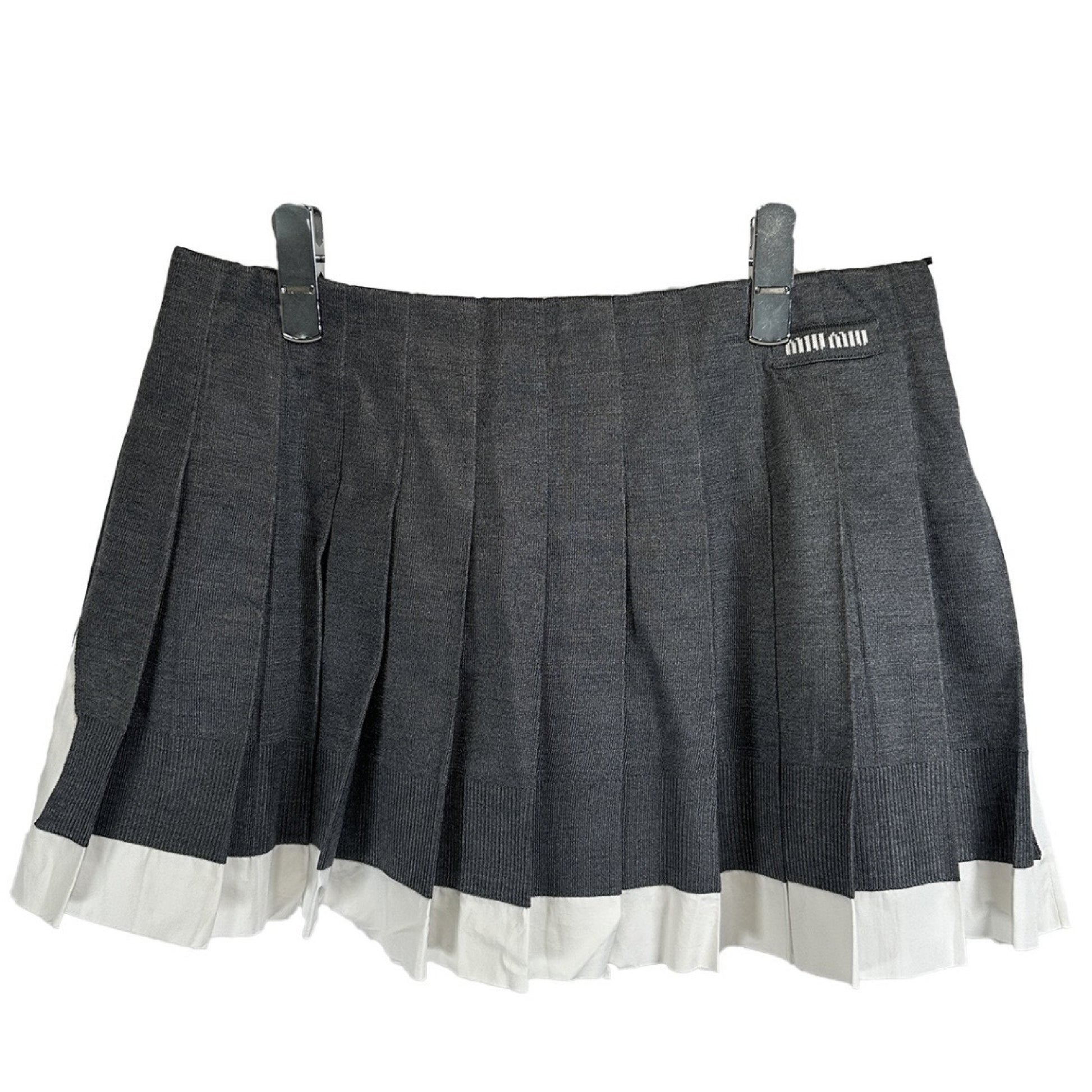 Miu Miu 2025ss Knit x Poplin Set Up Knit Poplin Blouson Jacket and Skirt Set Top: 36, Bottom: 38