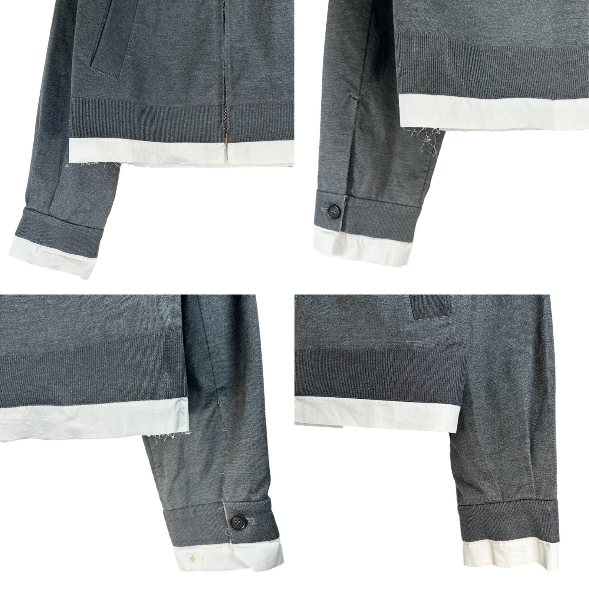 Miu Miu 2025ss Knit x Poplin Set Up Knit Poplin Blouson Jacket and Skirt Set Top: 36, Bottom: 38